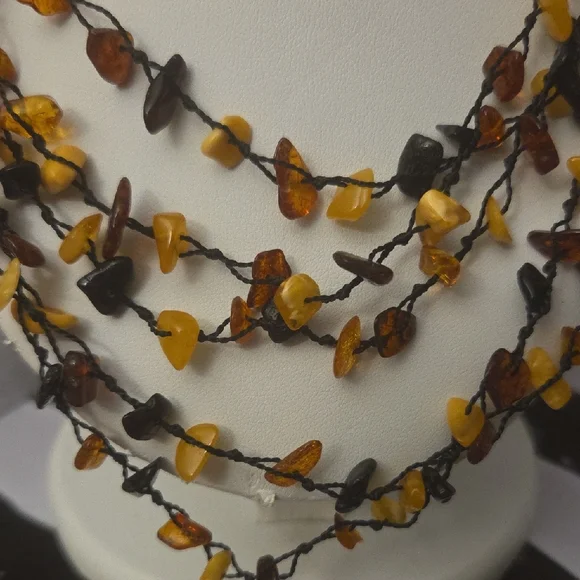 Amber Multi-Strand Necklace - Picture 2 of 5